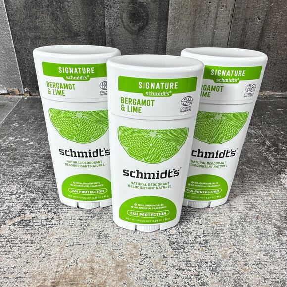 3 Schmidts Natural Deodorant Bergamot & Lime Stick 2.65oz